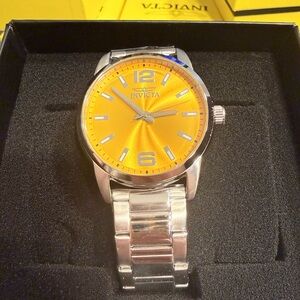 Invicta Celestial Kepler Men's Watch - 43mm, Steel with Yellow Sunray Dial